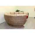Exclusive Hot Trendy Design Water Hyacinth Round Sofa Set For Indoor Living Room Natural Wicker Furniture